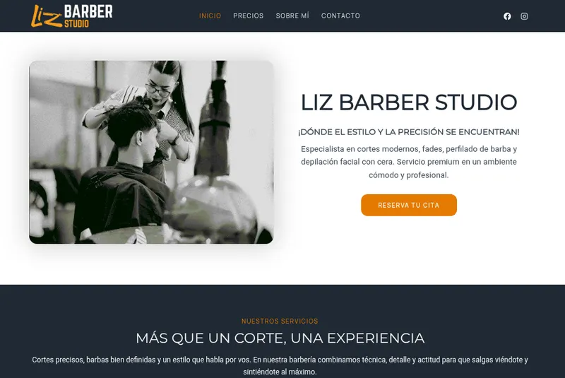 Captura de pantalla de Liz Barber Studio