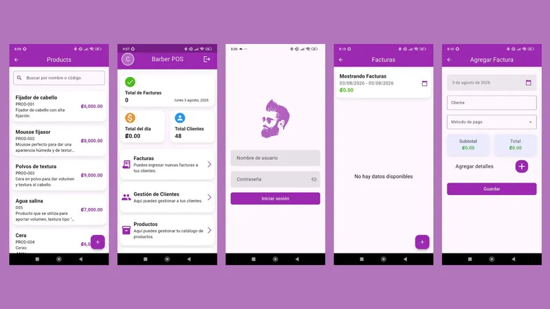 Captura de pantalla de POS Barber